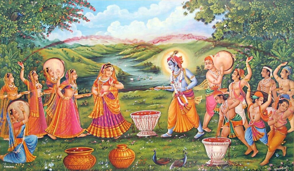 Krishna-and-Radha-Playing-Holi